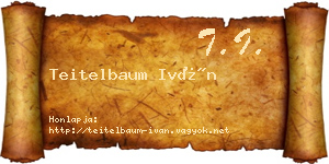 Teitelbaum Iván névjegykártya